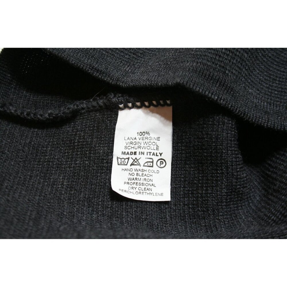 Gran Sasso Mens Italian Designer Wool Sweater Size 54 XL Zip Mock Neck Charcoal - Picture 5 of 10